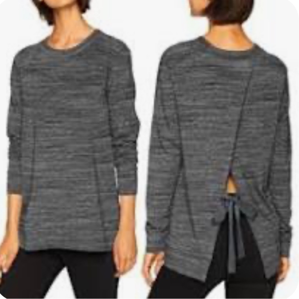 Daily ritual, striped tieback sweatshirt